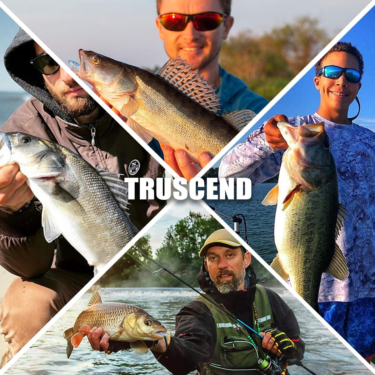 TRUSCEND Vibespinner Lures with BKK Hooks - Easy Catch with 4 Action Modes for Bass, Crappie, Trout & Walleye