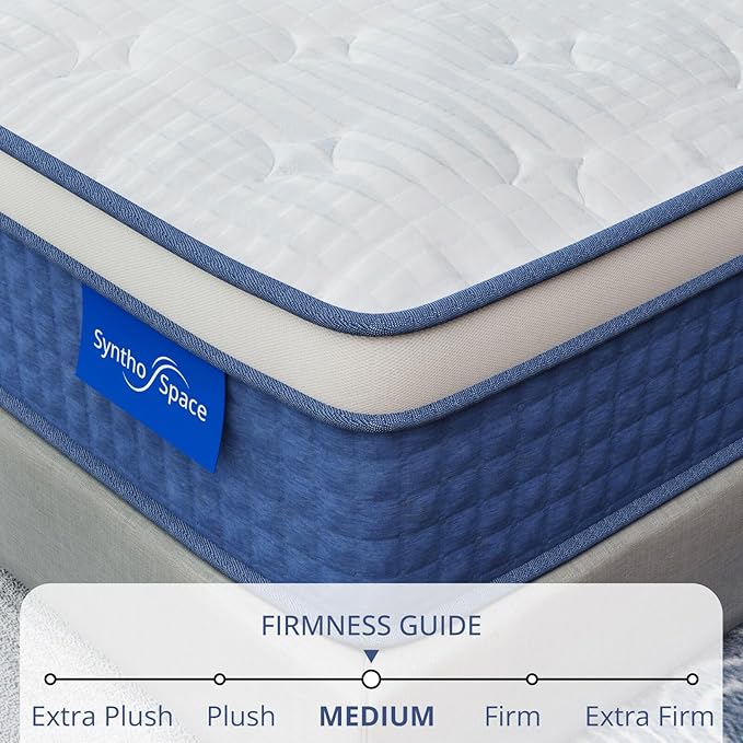 Queen Mattress 14 Inch Hybrid Mattress in a Box, Medium Firmness, Foam and Individual Pocket Springs for Motion Isolation & Pressure Relief, CertiPUR-US Certified, 60" x 80"
