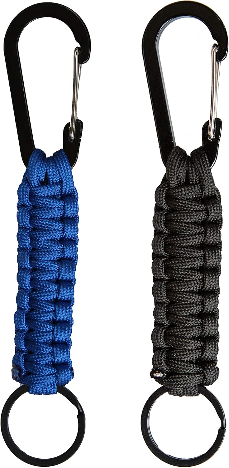 Paracord Lanyard Keychain with Carabiner Hook and Key ring