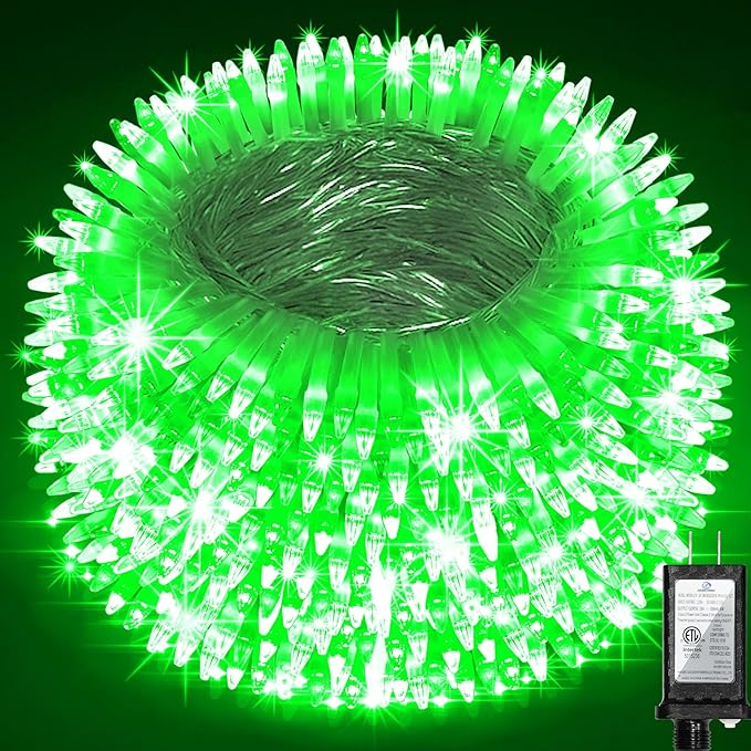 300LED Chrstmas Lights, 75ft Indoor Outdoor Christmas String Lights with 12 Modes, Green Christmastree Lights with Timer Dimmable Connectable for Fence Garden Xmas Wedding Party Decor Green