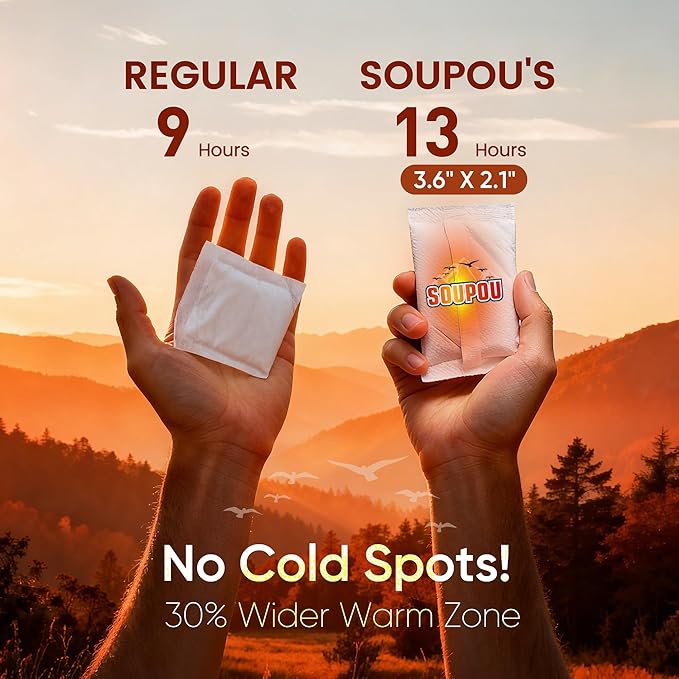 Hand Warmers Disposable 200/150/100/50/30 pcs, Up to 13 Hours of Heat Body Warmers, Air Activated Bulk Hand Warmers for Women Men, Gifts for Christmas, Golf Hunting Camping Essentials