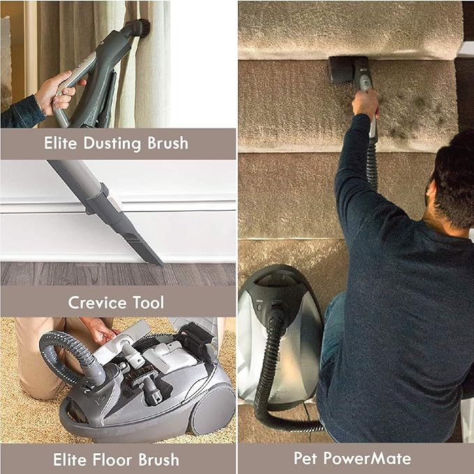 Kenmore Elite 700 Series Bagged Canister Vacuum with 2-Motor System, Powerful Suction, HEPA Filter, Pet PowerMate for Pet Hair, Thick Carpet, Hard Floors, Stairs and More, Gold