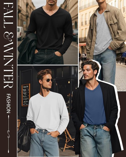 August Alley Men's Big and Tall Cotton Shirts - 10 Pack | Comfortable Fall Tops