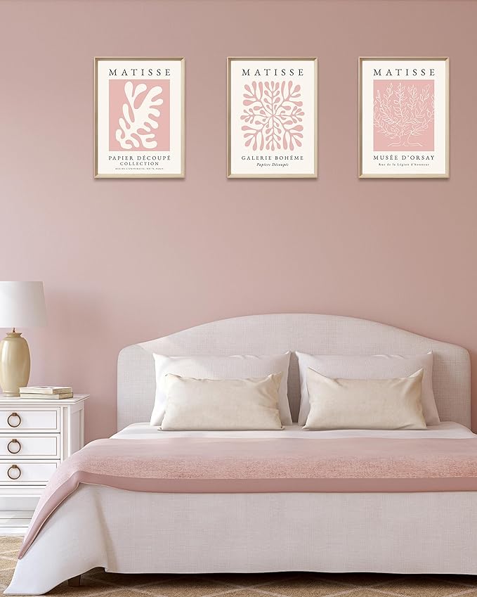 Framed Matisse Pink Canvas Wall Art, Abstract Matisse Canvas Wall Decor