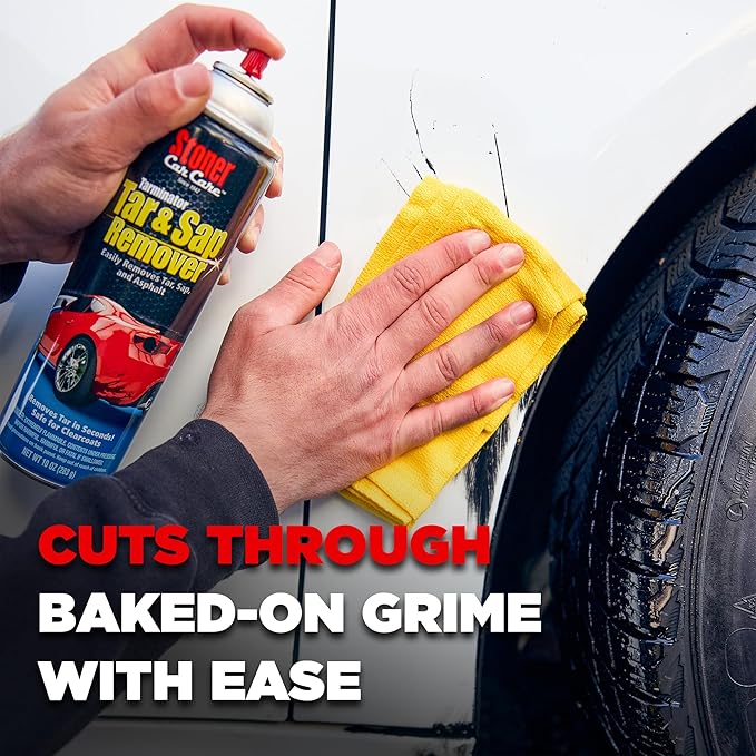 Stoner Car Care 91154 Tarminator Tar, Sap, and Asphalt Remover ?€? Fast Acting Tar and Sap Remover for Cars ?€? Clear Coat Safe Auto Cleaner for Paint, Chrome and Wheels ?€? 10 oz
