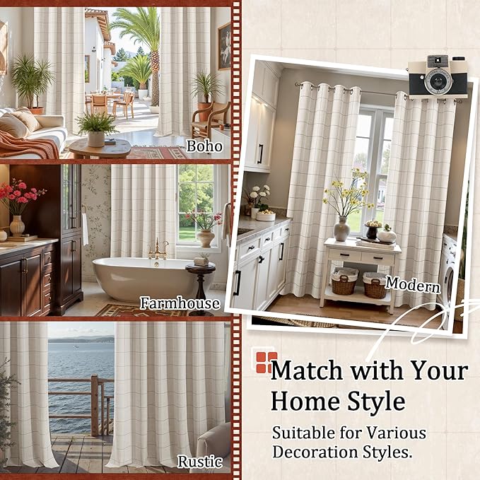 Lajode Grey Linen Blackout Curtains