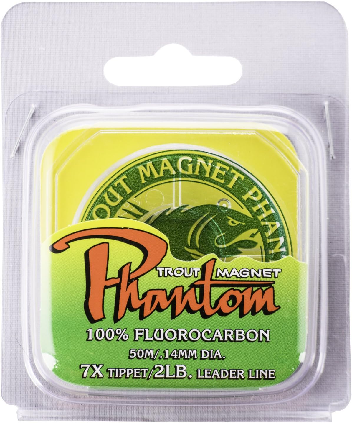 Trout Magnet Phantom Fluorocarbon Leader - Ultra-Invisible 100% Fluorocarbon Clear Line | 50 Meter Spool for Trout Fishing
