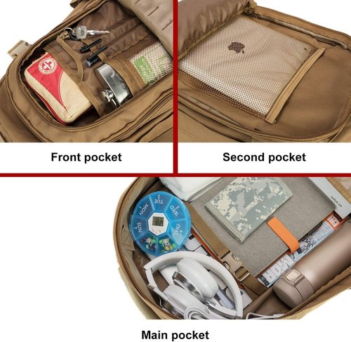 TheKidsRefined Large Tactical Expandable Backpack 39L-64L Military Bug Out Bag With Waist Strap