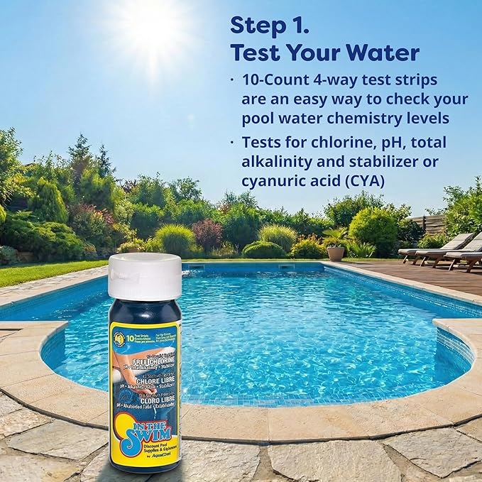 In The Swim Ultimate Opening Kit and Chlorine Bundle - Pre-Measured Opening Kit for Easy Use - 50 Pound Bucket of 3-Inch Stabilized Chlorine Tablets - for Inground and Above Ground Pools Up to 35,000
