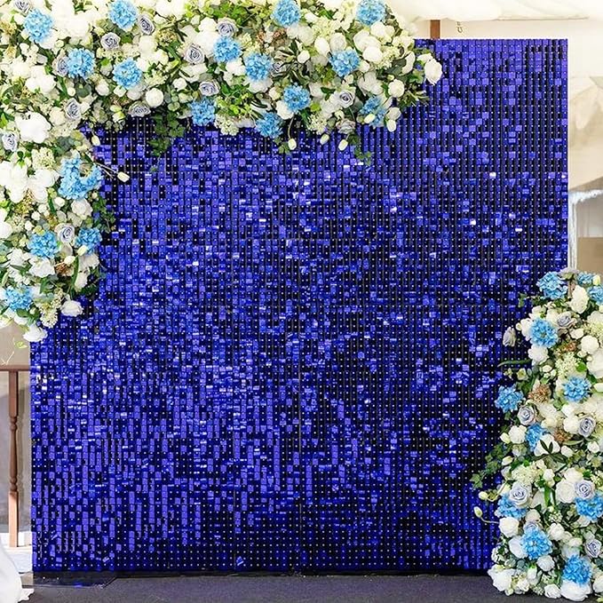 COKAOBE Blue Shimmer Wall Backdrop, Photo Backdrops