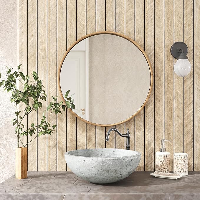 VEELIKE White Oak Wood Wall Panels Peel and Stick Foam Slat Wall Panel