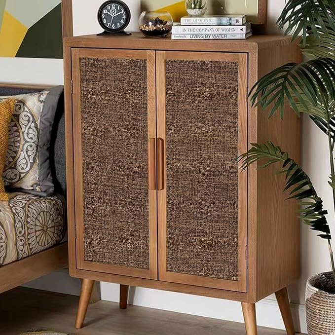 Brown Grasscloth Peel and Stick Wallpaper 17.3"x480" Faux Linen Textured