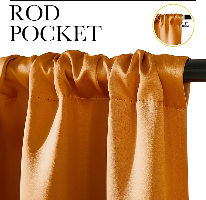 NICETOWN Room Darkening Cafe Satin Curtains
