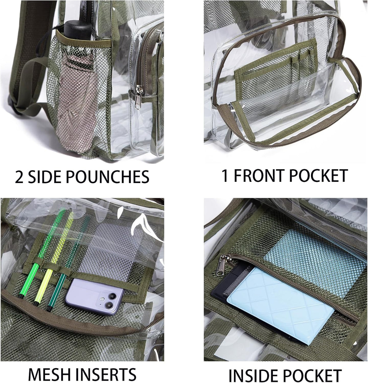 Vorspack Clear Backpack - Heavy-Duty PVC Transparent Design for College & Work | Durable & Stylish