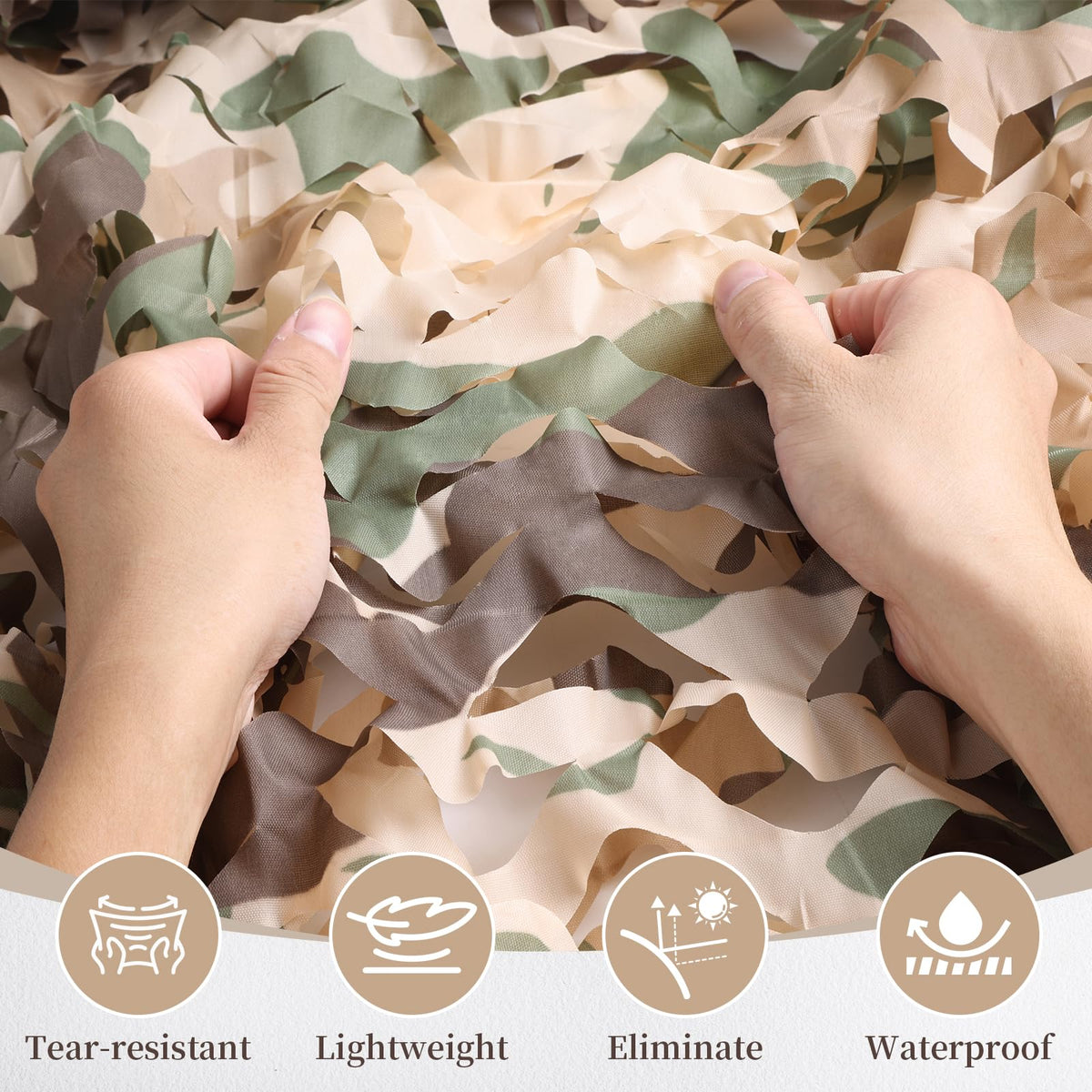 Yeacool Camo Netting Camouflage Netting Sunshade Net for Decor Hunting Blind Outdoor Photography Dinosaur Birthday Theme Party Decoration (Brown Camo, 4.9ftx16.4ft,1.5m*5m)