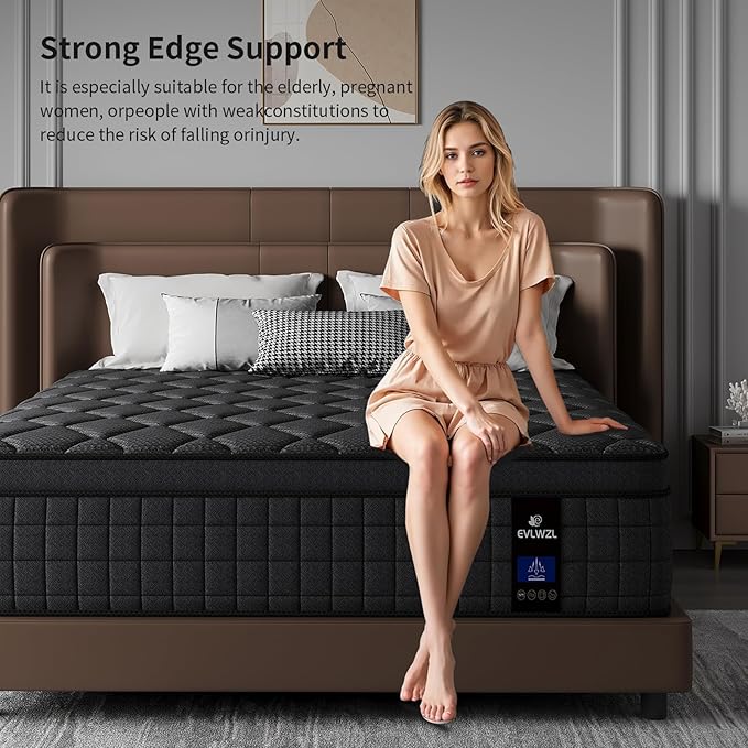 10 Inch Twin Mattress, Medium Firm Hybrid Twin Mattresses, Memory Foam Mattress in a Box with Individually Wrapped Pocket Springs, Reinforced Edge Support, Pressure Relief, Motion Isolation