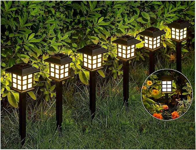 Solar Outdoor Garden Lawn Landscape Lights 6 Pack Waterproof, Outside LED Decorative Lights Landscape Lighting for Yard Patio Driveway Garden (Warm)