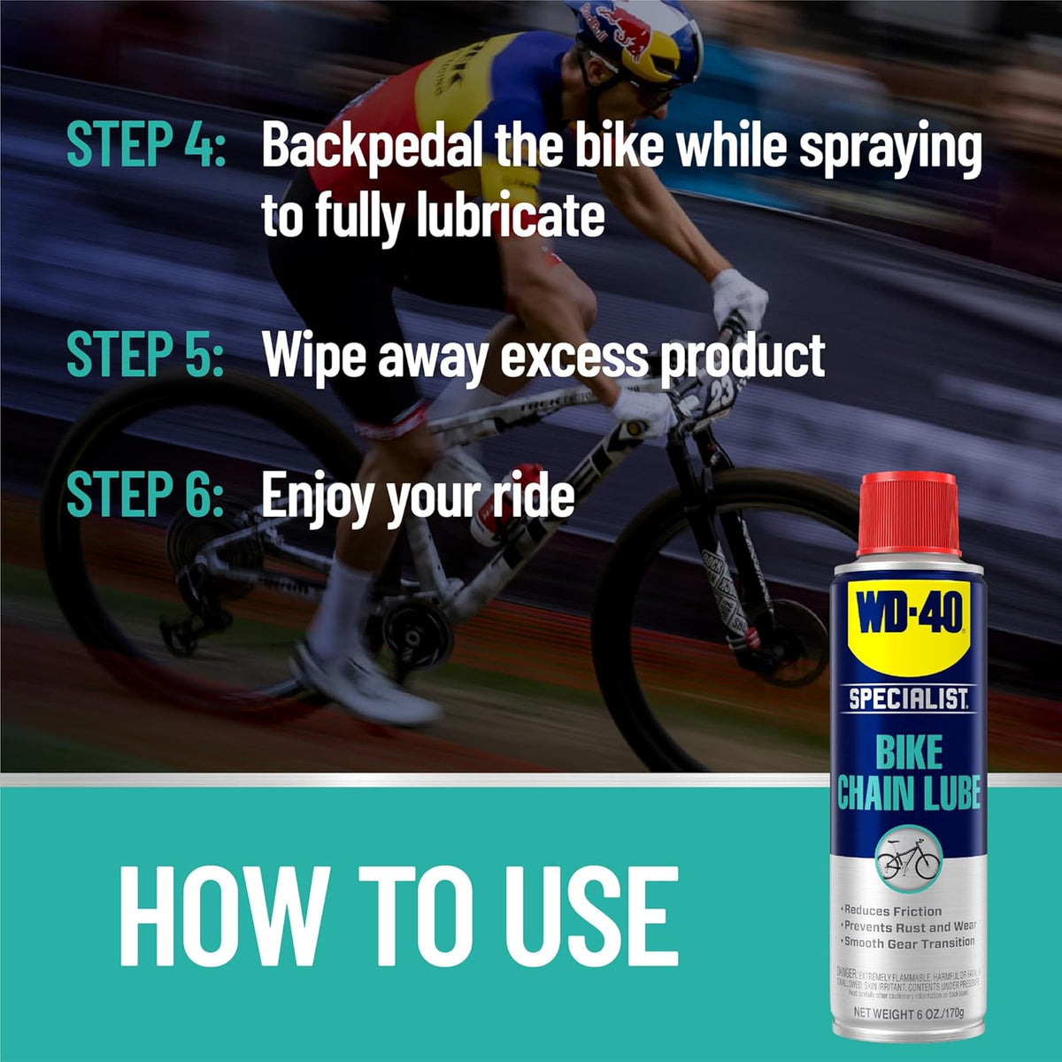 WD-40 Specialist Bike Chain Lube - High-Performance Lubrication for Smooth Riding | 6 OZ
