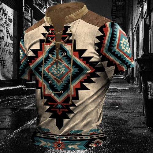 Domirica Tactical Henley Shirts for Men - Short Sleeve Crewneck Retro Pullover | Big & Tall Muscle Tee