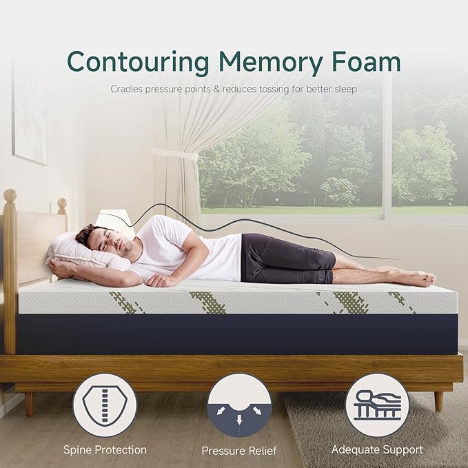 10 Inch King Mattress, Gel Memory Foam Bed in a Box, Medium Firm, CertiPUR-US Certified, Pressure Relief, Comfortable Sleep for Couples, Master Bedrooms, Guest Rooms
