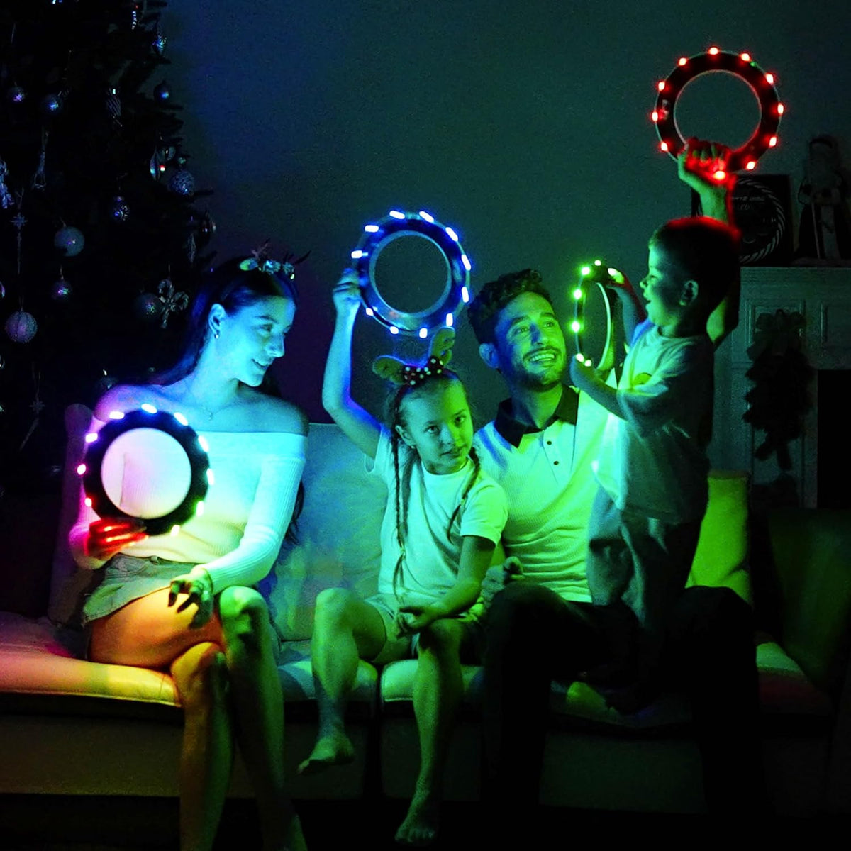 TOSY RGB White Frisbee & Blue Flying Ring Set - Perfect for Outdoor Fun & Games