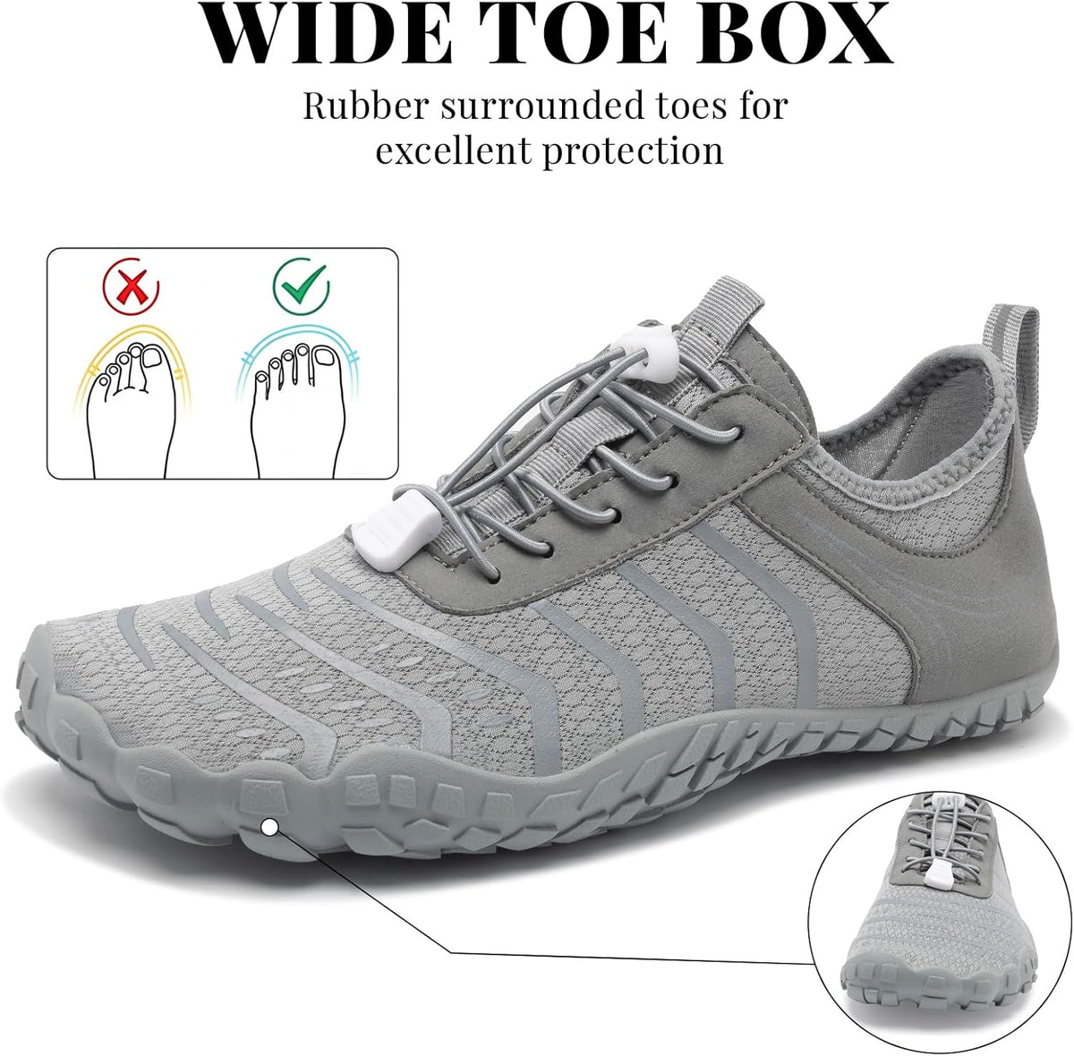 Skiennix Barefoot Hiking Shoes - Comfortable Non-Slip Water Footwear for Men & Women | Wide Toe Box