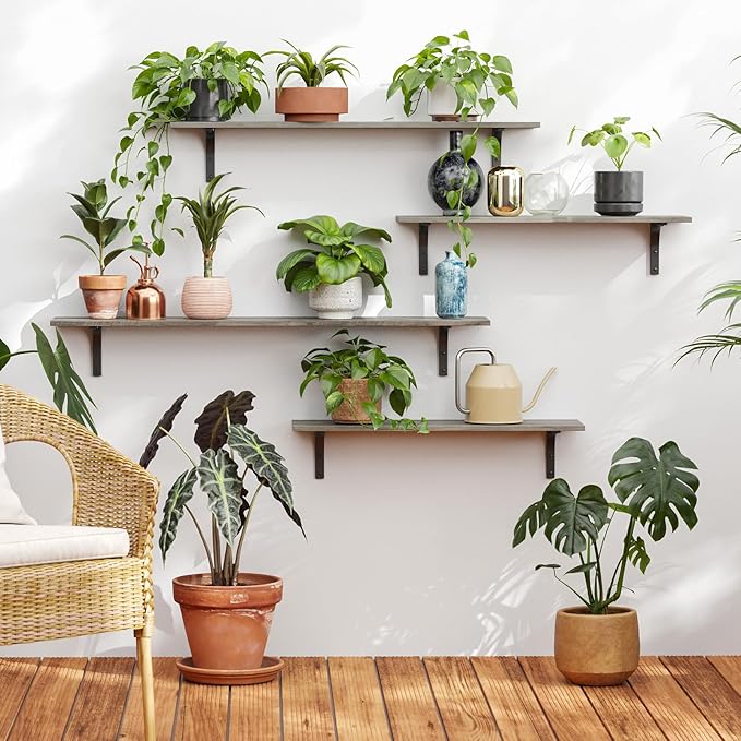 DINZI LVJ Long Wall Shelves, 47.3Inch Wall Mounted Shelves Set of 2, Extra