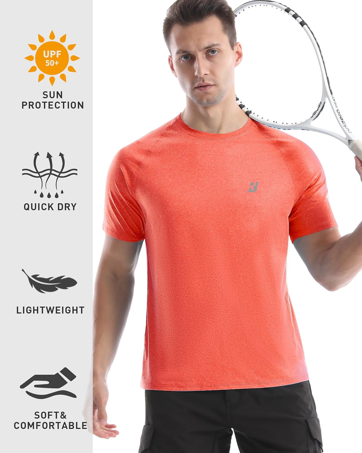 Roadbox Swim Shirts - Short Sleeve UV Protection Rash Guard for Men | UPF 50+ Fishing & Gym Wear