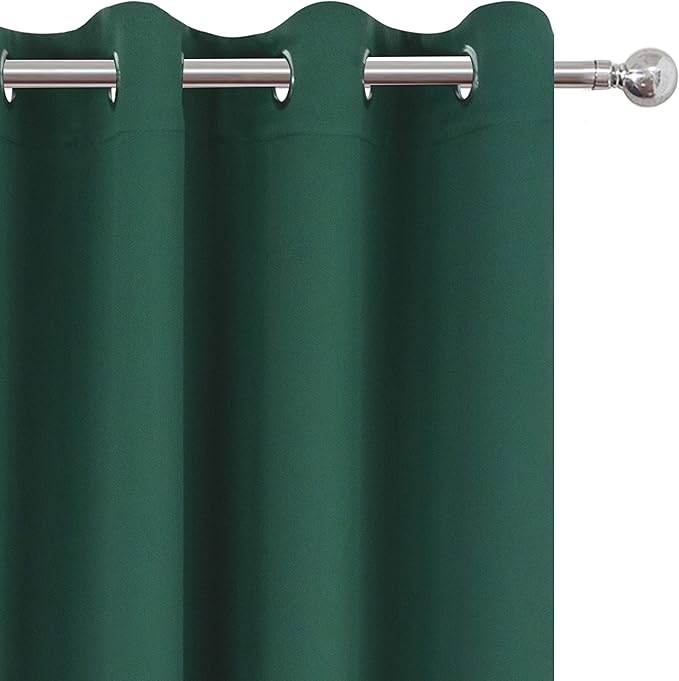 LEMOMO Blackout Curtains 66 x 84 inch/Dark Green Curtains Set of 2