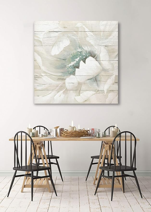 Wexford Home Weathered White II Gallery Wrapped Canvas Wall Art, 40x40,