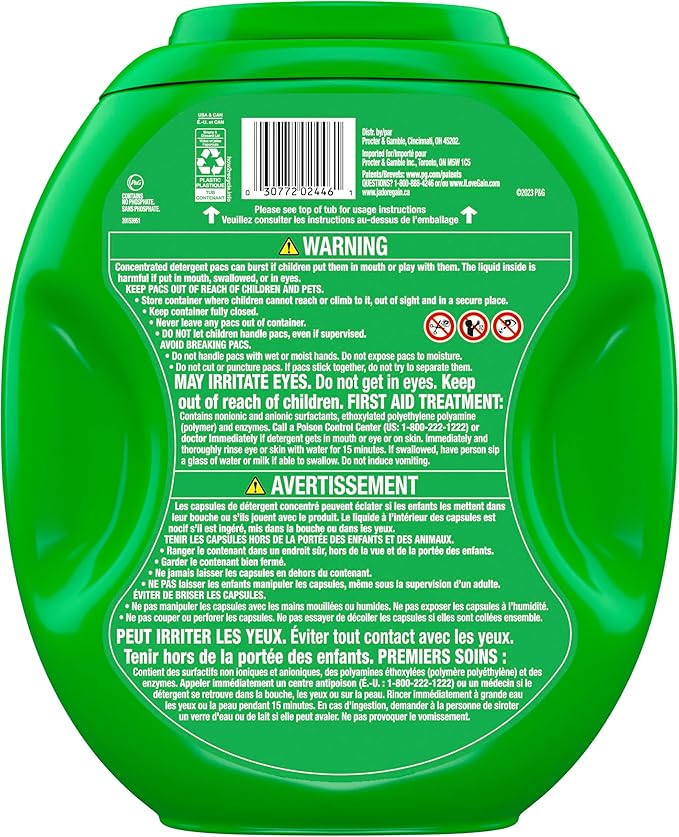 Gain Flings Laundry Detergent Pacs, Odor Defense, 112 Count, Original Scent, 3 in 1 HE Compatible Detergent Pacs with Oxi Boost and Febreeze