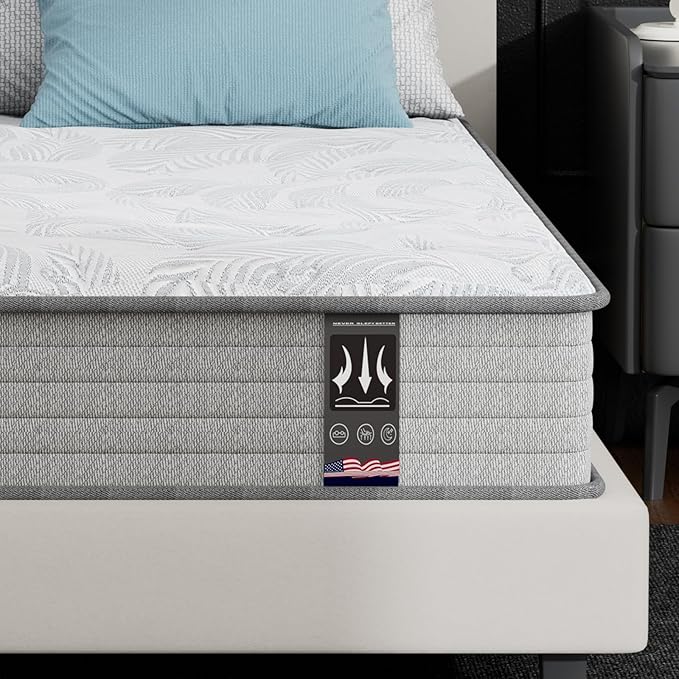 King Mattress 12 Inch, Hybrid Mattress in a Box, Memory Foam Matress with Pocket Spring, Soft & Comfortable Medium Firm, Motion Isolation, Pressure Relief, CertiPUR-US Certified (80"*76"*12")
