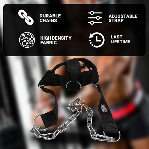 Adjustable Head Harness for Strength Training - Schiek Sports Model 1500-H, Black
