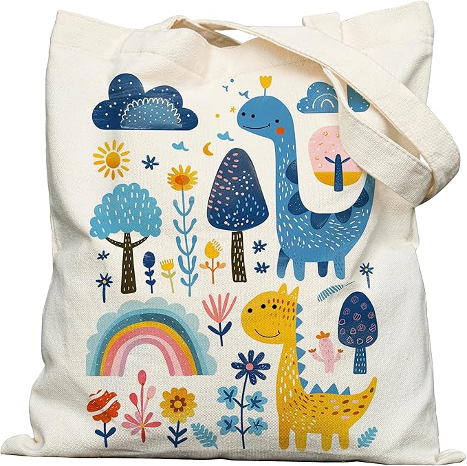 Double-Sided Canvas Tote Bag for Women with Magnetic Snap, Wide Strap & Inner Pocket for Work, Shopping, Travel