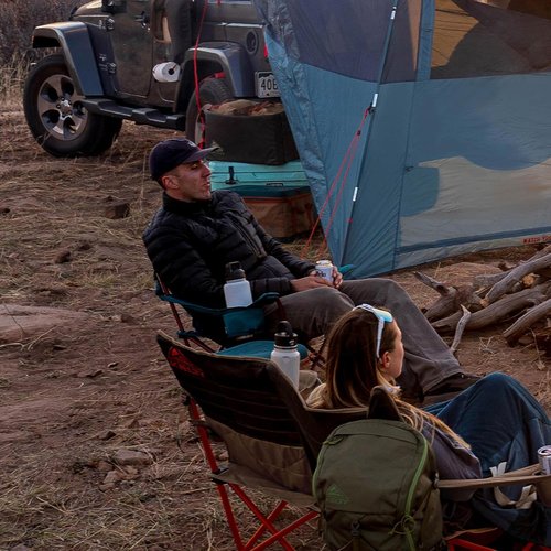 Kelty Deluxe Lounge Chair – Folding Outdoor Camp Chair, Insulated Cupholders, Customized Recline, Steel Frame, Padded Roll Storage, 2024 (Deep Lake)