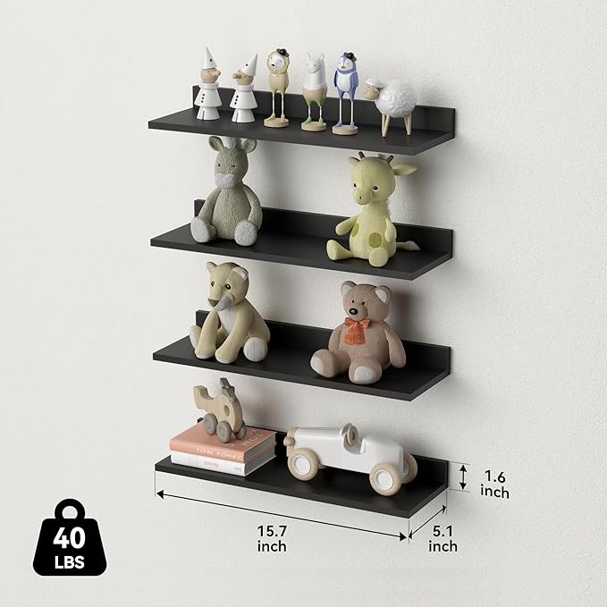 WOPITUES Floating Shelves, Wall Mounted Shelves
