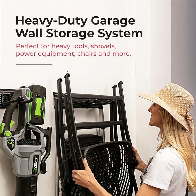 TIDYME Heavy-Duty Garage Wall Storage System | Wall Mounted Tool Organizer Rack