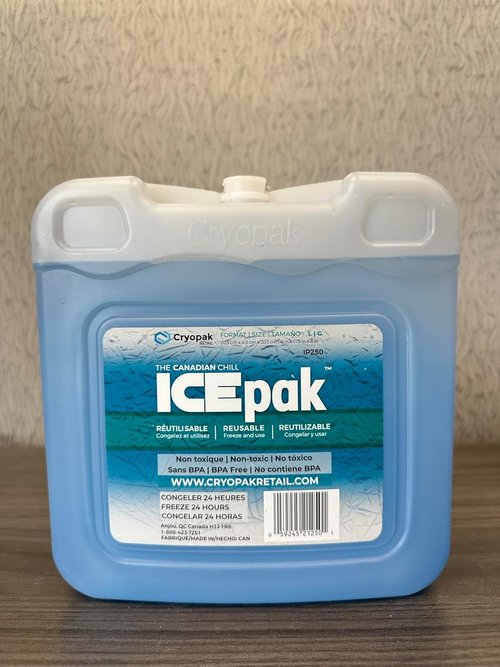 ICEpak Large Reusable Ice Packs - Freezer Safe Gel, Non-Toxic, 4 Pack for Coolers & Lunch Boxes