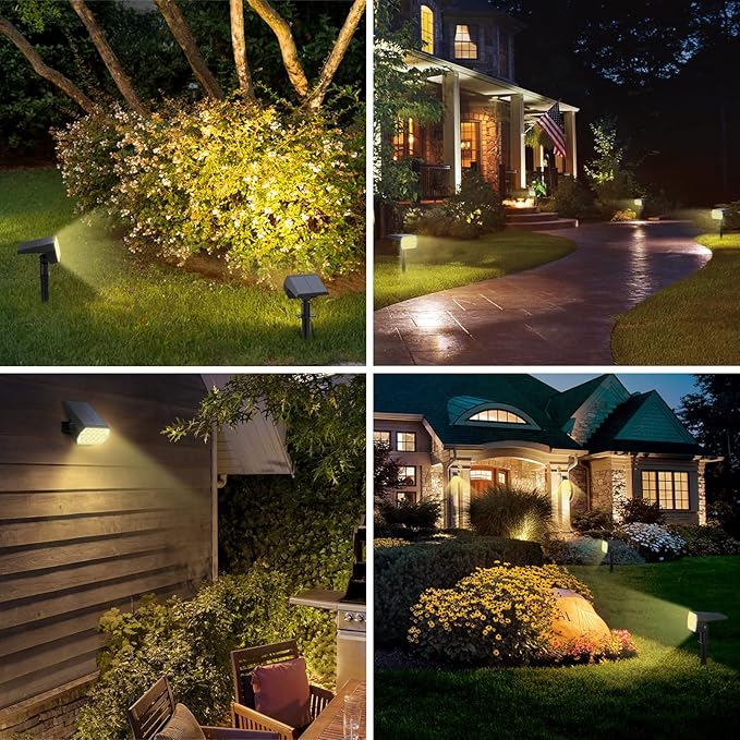 WELALO Solar Spot Lights Outdoor, 2-in-1 Solar Landscape Spotlights, Solar