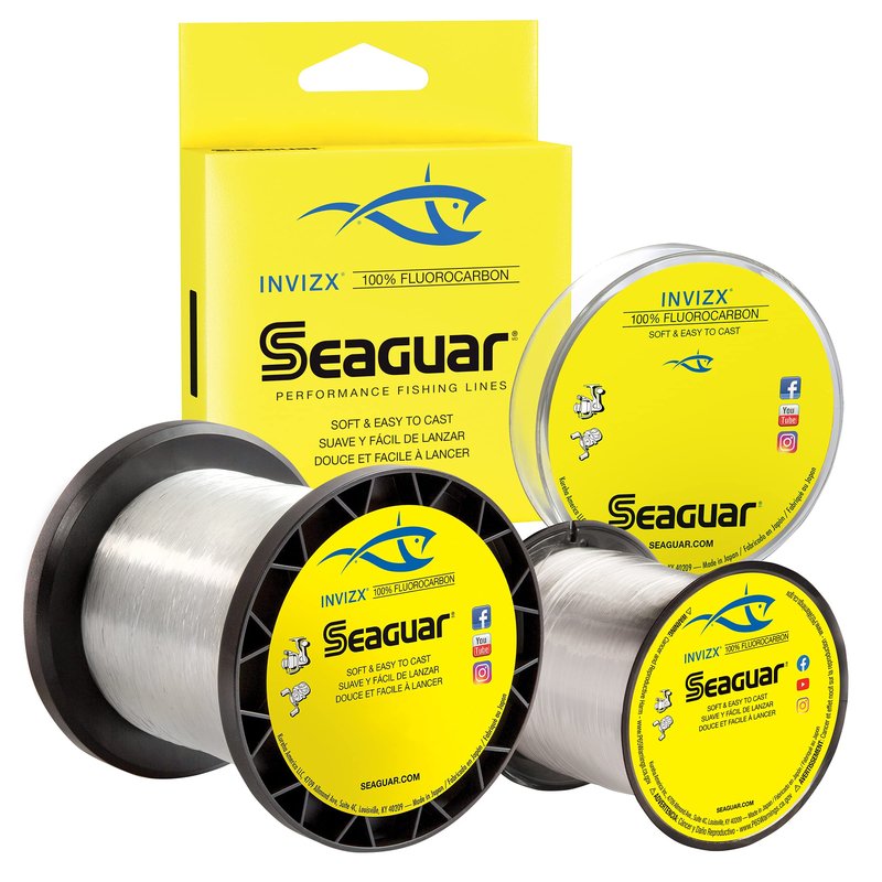 Seaguar InvizX Freshwater 100% Fluorocarbon Fishing Line 8lbs, 1000yds Break Strength/Length, clear - 08VZ1000