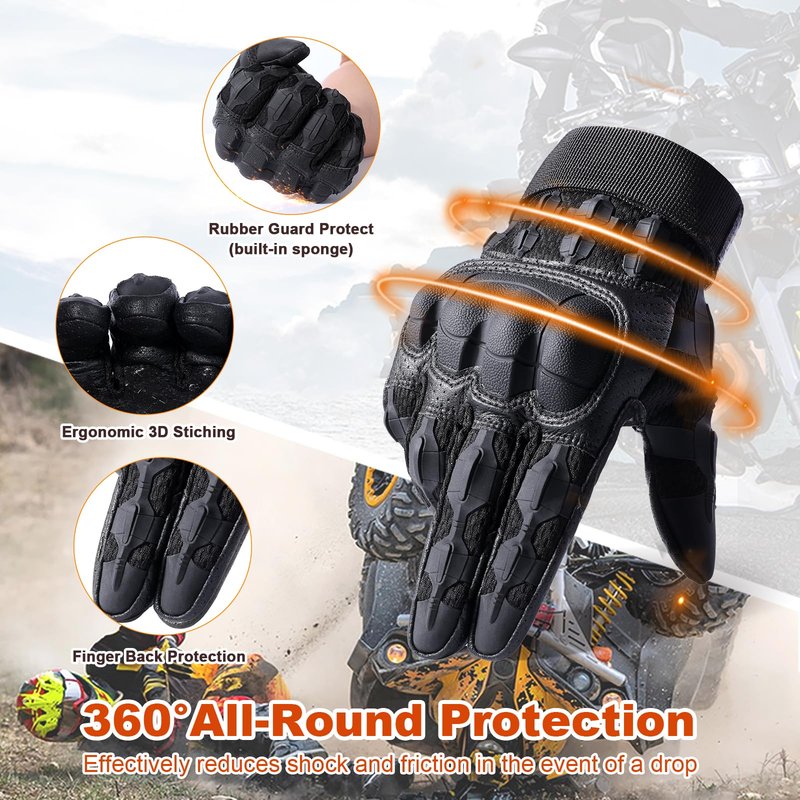 MVPTOO Touchscreen Anti-Slip Full Finger Gloves for Men Medium