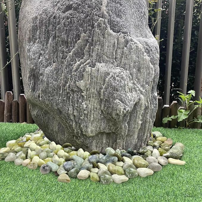 YISZM 10lbs Jade River Rocks, 1-2 Inch Natural Pebbles for Indoor Plants, High Polished Decorative Stones Vase Filler Fish Tank Aquariums Landscaping Garden Outdoor and Indoor DIY