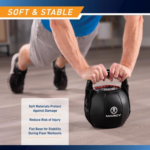 Marcy Soft Kettlebell with Handle - Versatile Weightlifting & Strength Training | 10 lbs - 40 lbs