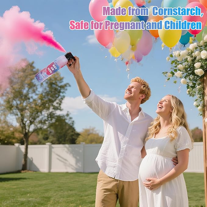 6 Pack Pink Gender Reveal Powder for Baby Girl, Color Powder or Dust for Gender Announcement Idea, Baby Shower Decoration, Supply, Party