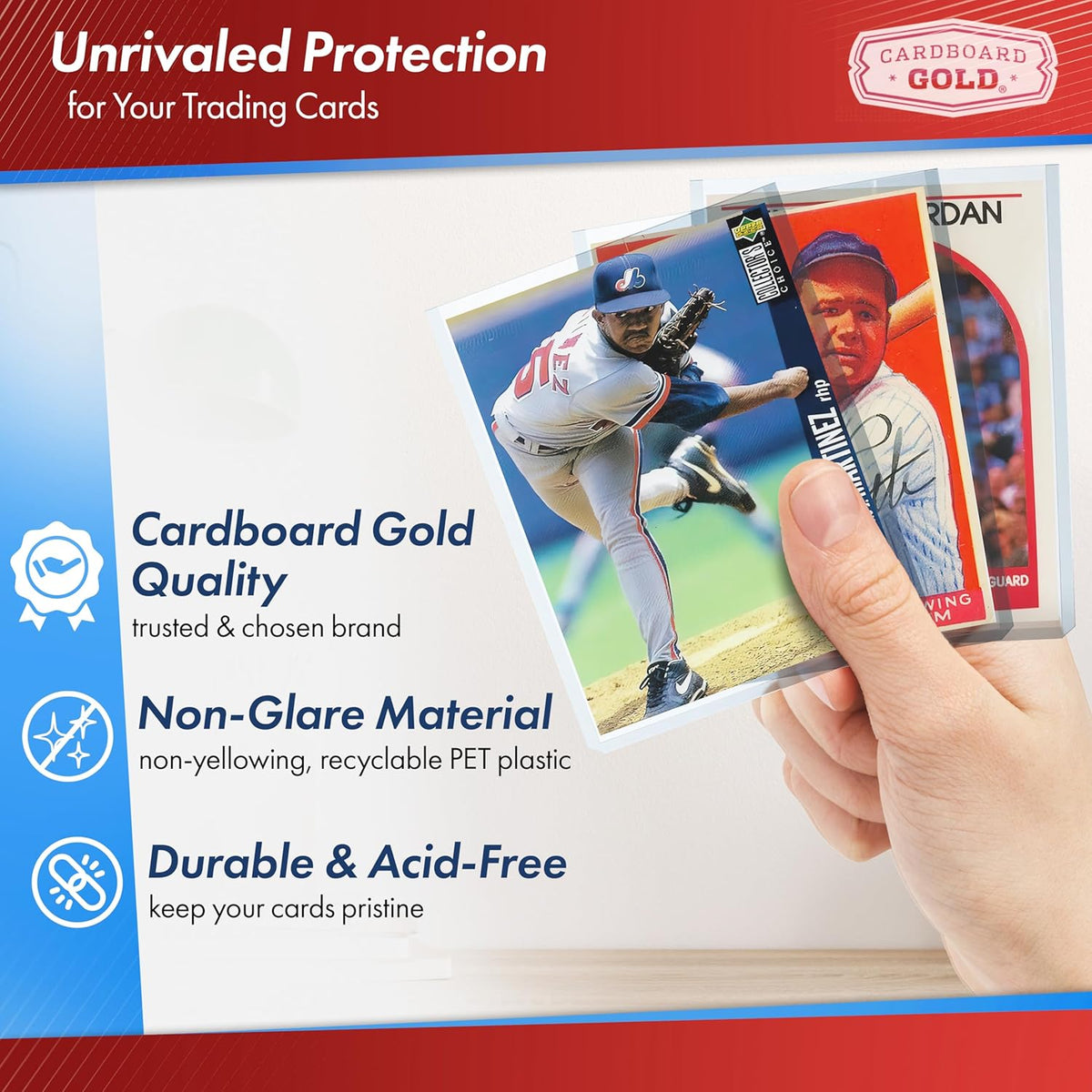Premium 35pt Cardboard Top Loaders for Trading Cards - 100 Count with Bonus Soft Sleeves - 3x4 Inch Protectors for Baseball & Sports Cards