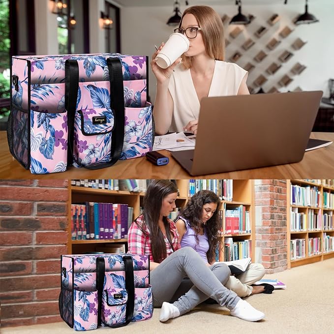 Utility Tote - Water Resistant with 19 Exterior/Interior Pockets - Large Women/Teacher/Work Bag