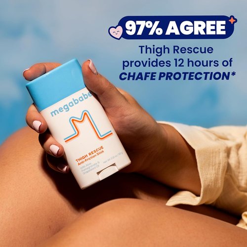 Megababe Thigh Rescue Anti-Chafe Stick - Prevent Skin Chafing & Irritation | Ideal for Thighs, Arms & Bra-Lines