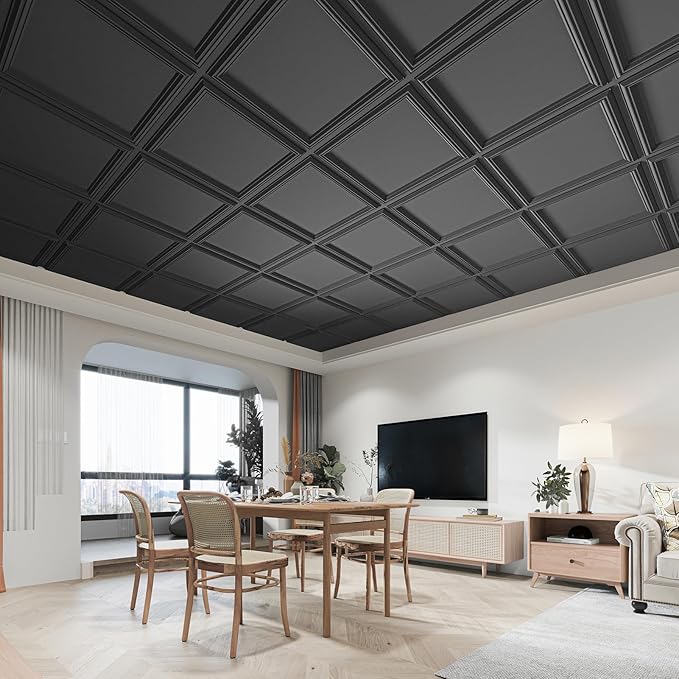 Art3d 12-Pack Drop Relief Ceiling Tiles