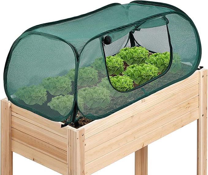 Garden Bed Cover, Mesh Netting Tent, Crop Cage for Raised Bed,- 30% Sunblock Shade Cloth with Metal Anchoring Spikes - Protects Plants Against Birds and Small Animals - 45"x22"x16"(H)