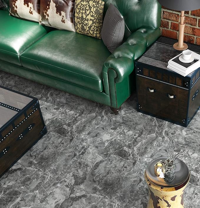 Livelynine 15.8X197 Gray Marble Contact Paper Peel and Stick Countertops